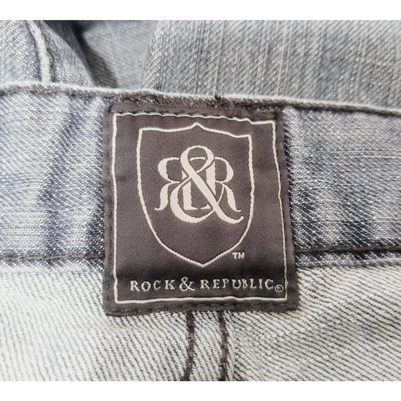 Rock & Republic Devious Straight Leg Jeans Mens Size 36x32 Dark Wash Denim - Picture 7 of 9